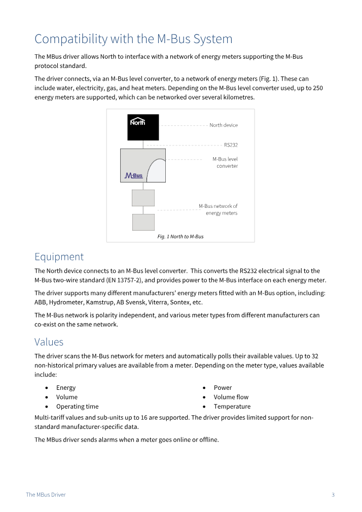 Preview thumbnail of page 3 of the MBus Driver Manual PDF document.